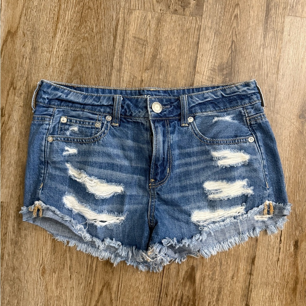 American Eagle • Distressed Shortie Shorts